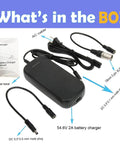 54.6V 2A Lithium Battery Charger For 48V 13S Ebike Pedicab Bicycle With DC 5.5mm Plug To 3 Pin Male XLR Connector In Box