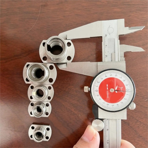 Caliper measuring ball nuts of Pro Grade Miniature Ball Screw Kit with SFK0802 SFK1002 6mm 8mm 10mm lead screws for precise motion