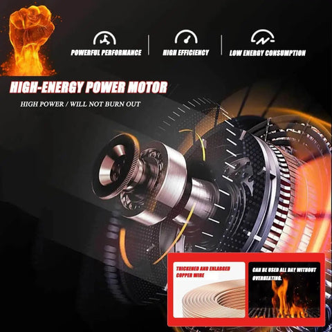 High-energy power motor of Pro Electric Metal Cutting Shears for efficient and durable cutting of stainless steel.