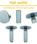 Elevator bolts, zinc, 3/8-16 x 1-1/2, flat head, rust resistant, 10 pcs (front/side/close-up views)
