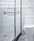 Angle adjustable 2 Pack 16 Inch Stainless Steel Bathroom Grab Bars With Anti Slip Grip, Heavy Duty 500 Lb Load Capacity in shower