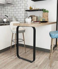 Slick 28 Inch Heavy Duty Metal Table Legs For Dining Tables And Benches Rock Solid Industrial Desk Replacement Bars Built Tough Cold Rolled Steel With Protective Floor Guards seen in modern kitchen setting.