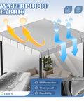 10x12 Foot Waterproof Shade Sail For Patio And Garden, Dope Heavy Duty Rectangle Sun Shade With Grommets UV Block Protection
