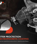 Front Left Steering Knuckle And Wheel Bearing Hub Assembly For Ford Transit Connect 2011 2012 2013 Driver Side Direct Fit Replacement Part With Durable Sealed Bearings And Hubs For Smooth Handling And Long Lasting Performance close-up view showing electrophoretic coating protection.