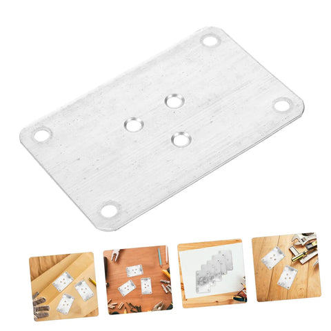 25 Pack Thick Iron Table Leg Plates Heavy Duty Furniture Feet Connectors For Wobbly Couches And Dining Tables Easy DIY Installation showing single iron plate.