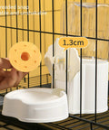 Automatic Pet Water Dispenser And Food Feeder With Leakproof Bowl And Easy Screw Design For Cage Use And No Sweat Setup, showing stable bowl and snap fitting.