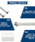 Details of 24 Inch Handicap Grab Bars For Bathroom Stainless Steel 304 Wall Mount And Floor Support Handrails No Slip Grip