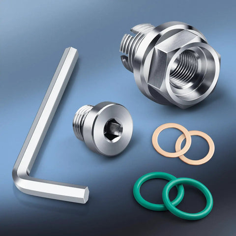Oversize Piggyback Oil Drain Plug Kit Beefed-Up Stainless Steel 304 Self Tapping Oil Pan Thread Repair For M14.1-1.5 X 15mm