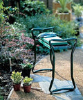 Heavy Duty Folding Garden Kneeler And Seat With Soft EVA Kneeling Pad Converts To Stool Or Bench in a garden setting