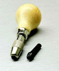 Hand Chuck Pin Vise Tool With Pear Shaped Wooden Handle, Two Steel Collets For 0 To 1/8 Inch Bits, 0 To 3.175 Mm