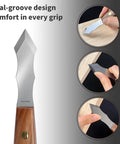 Heavy Duty Long Neck Marking Knife For Woodworking with dual-groove handle and razor thin precision blade used for scribing.