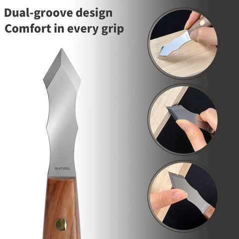 Heavy Duty Long Neck Marking Knife For Woodworking with dual-groove handle and razor thin precision blade used for scribing.