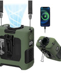Rechargeable Portable Waist Fan 10000mAh With Five Speed Personal Clip On Belt Neck Fan for hands free cooling green