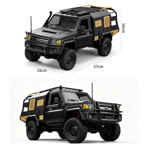 All Terrain One Twelfth Scale 4WD Remote Control Car With LED Lights Two Point Four GHz Proportional Control RTR Hobby RC Crawler