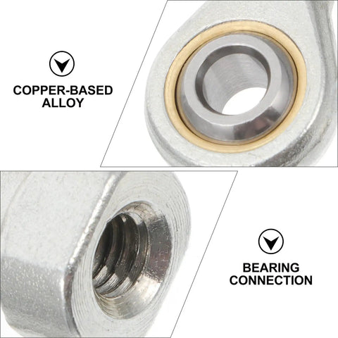 Detailed view of 4Pc Garage Ready Threaded Rod End Bearings Equipped With Female Fish Eye Ball Joint Interface for mechanical linkage.
