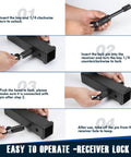 Steps to use Heavy Duty Trailer Hitch Lock Pin For 2 Inch Receiver Tubes Fits Class III And IV Hitch Receivers Anti Theft Locking Receiver Pin With Five Eighth Inch Diameter And Three Point Five Inch Effective Length Keeps Your Gear Locked Tight
