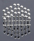 Dope 24 Piece Labret Barbell Set For Lip Helix Tragus And Cartilage Piercings In Surgical Steel Hypoallergenic 20G Includes 6Mm 8Mm 10Mm And 12Mm Sizes With Velvet Gift Bag Great Gift For Women And Men, 24 silver labret studs