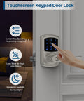 Close-up of Heavy Duty Keyless Entry Keypad Door Lock With Handle Four Pack Electronic Deadbolts For Home Security with blue backlight
