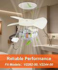 Mobile Home No Fuss Bathroom Exhaust Fan Replacement Kit With Motor And Blade, Quiet 1.0 Sone 50 CFM Ceiling Vent Fan displayed