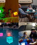 Go To Solar Camping Lantern With 8 Color Modes and Twist To Inflate LED Lamp used indoors, outdoors, pool, and camping