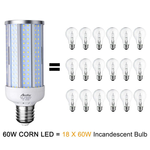 60W LED Corn Light Bulb With E39 Mogul Base, 6000 Lumens Hella Bright Cool White 6500K replacing 18 incandescent bulbs