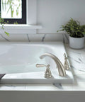 Elmhurst Roman Tub Trim Kit PTT4365-BN Brushed Nickel, 3-Hole 2-Handle Bath Faucet Trim, ADA Compliant, shown on tub