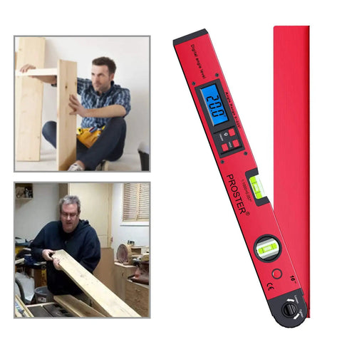 Straight Up Essential for Woodworkers A Hella Precise Digital Angle Finder Gauge Lcd Protractor Spirit Level Meter measuring wood angles.