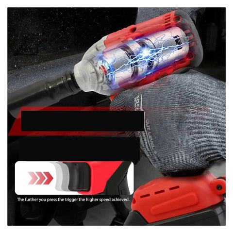 Gangsupqd Brushless Impact Wrench Cordless High Torque Electric Power Tool For Scaffolding Carpentry And Car Work Lightweight Design Swift Charging Effortless Performance