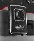 Close-up of the dial on the Top Tier Heavy Hitter Italian Fully Automatic Espresso Machine With Brushed Stainless Steel Housing.
