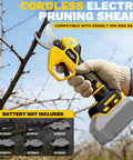 Brushless Electric Pruning Shears Cordless Garden Power Tool With LCD Display And SK5 Blades cutting tree branch