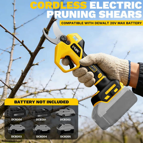 Brushless Electric Pruning Shears Cordless Garden Power Tool With LCD Display And SK5 Blades cutting tree branch