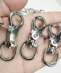 Allazone lobster clasp trigger snap hooks, metal silver, 360-degree swivel clips, set of 3