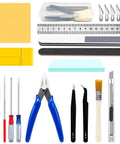 23 Piece Hobby Model Building Tools Kit For Gundam Builders Must Have Essential Modeler Craft Set displayed on white background.