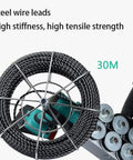 Portable Electric Wire Threading Machine With Powerful 48V Lithium Battery No Sweat Cable Stringer For Construction And Interior Wall Routing Smooth Handling Heavy Duty Build Lightweight Lead Pipe Wearer Tool with 30M steel wire leads for high tensile strength.