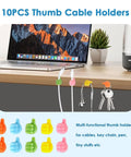 Self Adhesive Cable Clips And Wire Management System For Desks And Screens 10 Pack Cord Organizer For Charging And Mouse Cords Black Finish