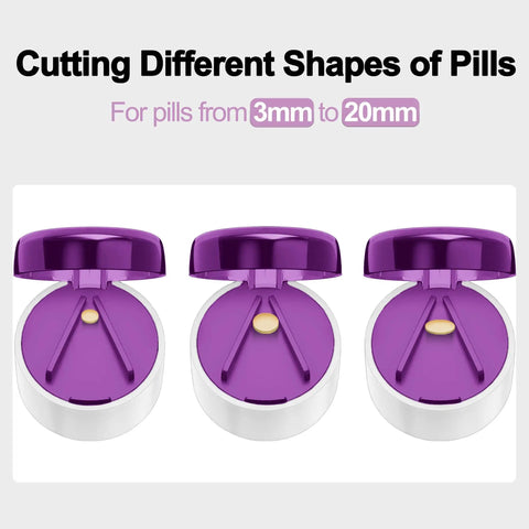 3 In 1 Pill Crusher With Cutter And Storage Box Fine Powder Grinder With Brush for 3mm to 20mm pills
