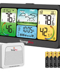 Indoor Outdoor Weather Station With Wireless Remote Thermometer And Barometer 1000 Ft Range Highly Accurate Sensor