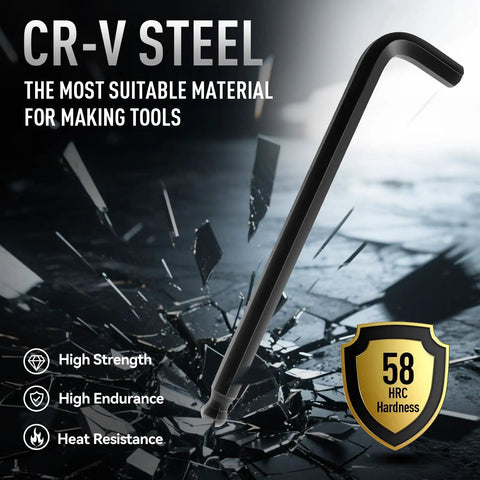 13 Piece Hex Key Allen Wrench Set Metric Sizes 1.27 to 10 MM Ball End Long Arm Chrome Vanadium Steel with CR-V material