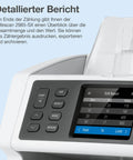 Heavy Hitter Multi Currency Money Counter Machine That Value Counts And Sorts Mixed Banknotes With 7 Point Security Counterfeit Money Detector Ripping Through 1200 Bills Per Minute showing detailed report screen.