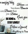 Motivational Wall Decals Set Of Seven Inspirational Quotes For Women And Girls Home Decor Believe In Yourself Be Amazing
