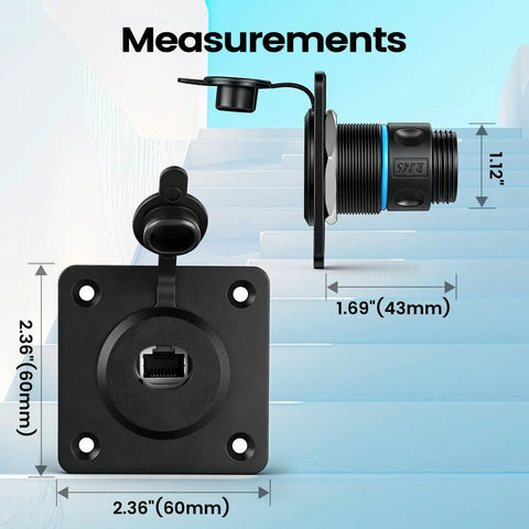 Waterproof Pass Through RJ45 Wall Socket For Starlink Gen3, CAT6 Ethernet Female To Female Aluminum Bulkhead Panel Connector
