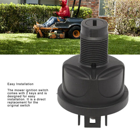 Keyed Ignition Switch With Keys Replaces TCA26088 For Z740 Z955 1550 1570 6700A 7200A 7400A 7500A 8900A 636M 648M 652B 652M 652R 661R 2020A 2030A Lawn Mowers Fits A Wide Range Of Yard Work Machines, black plastic mower ignition switch