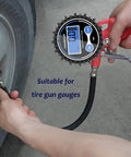 Digital Air Pressure Gauge 5 To 200 PSI With 2-1/2 Inch Dial 1/8 NPT Fittings Auto Shut Off High Accuracy used on car tire