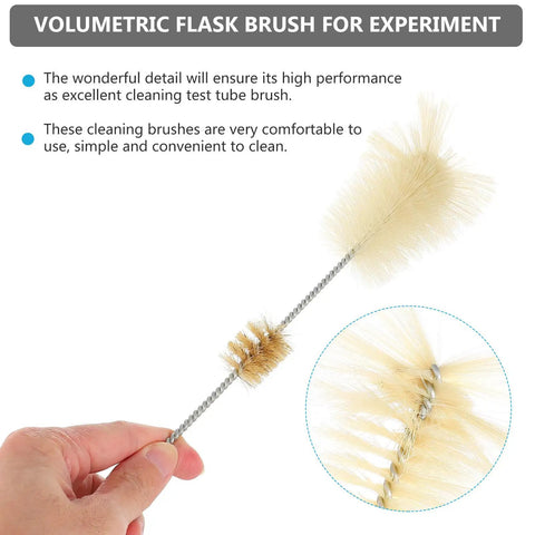 4 Piece Lab Flask Brush Set For 250ml Volumetric Flasks, Glass Tubes And Beakers Cleaning Brushes With Tough Pro Grade Bristles