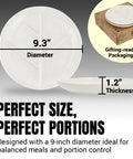 Porcelain Portion Control Plate Set Of 2 9 Point 3 Inch Divided Dinner Plates For Weight Loss And Mindful Eating Meal Prep Displayed