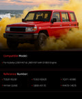 Red off-road vehicle driving through sand with compatibility details for L3301HST & L3901HST with D1803 Engine replacements listed.