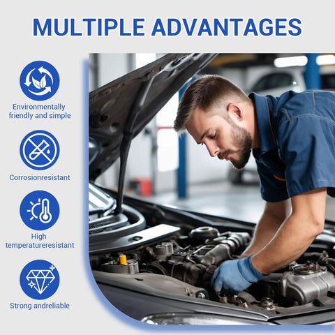 Mechanic using Nylon Universal Cable Tie Buckle Kit With Button Design And Flush Cutter 261 Piece Zip Ties on car engine