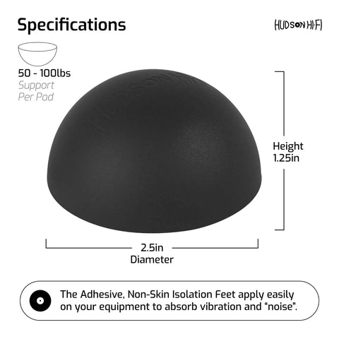 Silicone Speaker Isolation Feet 4 Pack Two And A Half Inches Large Non Skid Adhesive Pads For Turntables Subwoofers And Audio Gear Anti Vibration Damping 20 Duro Rubber For Stable Sound And Reduced Resonance