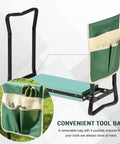 Heavy Duty Garden Kneeler And Seat With Large Four Pocket Tool Bag Flip Up Bench For Kneeling Or Sitting Thick Durable Frame