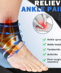 Foot wearing Breathable Ankle Support Brace 1 Pair Neoprene Compression Sleeve with highlights on ankle pain relief areas.